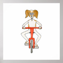 Dog Riding a Bike. Poster