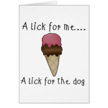 Dog Sharing Ice Cream Tshirts and Gifts Greeting Cards