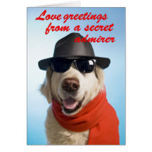 Dog Valentine Secret Admirer Greeting Card Jitka