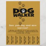 Dog Walker Custom promotional tear-sheet flyer