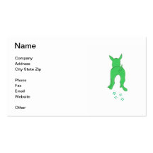 Dog Walking Green Business Card