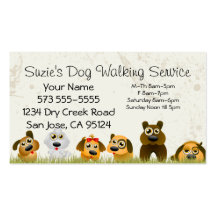 Dog Walking Service Business Card