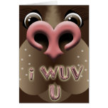 Dog Wuv Valentine Greeting Card cards