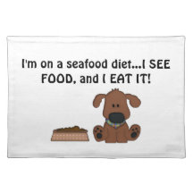 Doggie Humour-Cute Puppy+Dog Food Place Mat