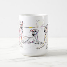 doggies at the beach coffee mugs