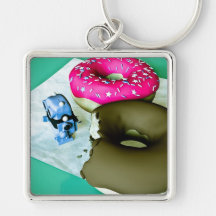Doghnuts and Toy Robot Keychain
