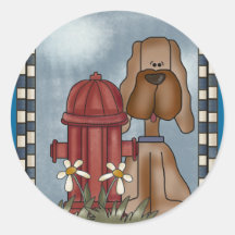 Dogs Best Friend Round Stickers
