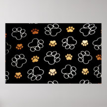Dogs footsteps patterns print