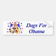 DOGS FOR OBAMA BUMPER STICKERS