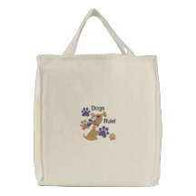Dogs Rule! Embroidered Bag