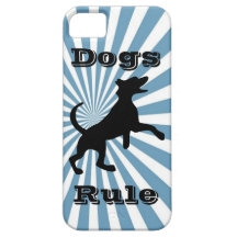 Dogs Rule iPhone 5 Case Blue White Stripes