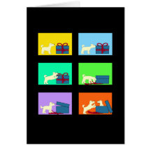 Dogs with gift greeting cards