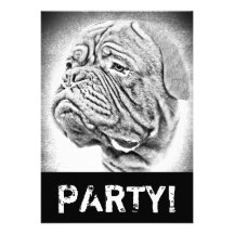 Dogue De Bordeaux dog art Custom Invitation