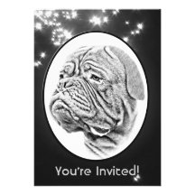 Dogue De Bordeaux - French Mastiff Personalized Invitations