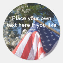 Dogwood and American flag stickers