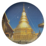 doi suthep temple at chiangmai dinner plate