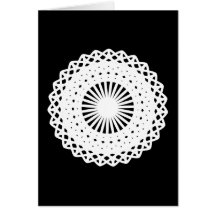 Doily. White lace circle image. Cards
