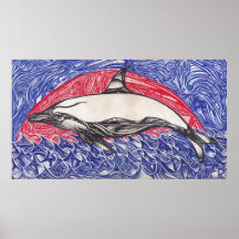 Dolphin At Sunset Posters