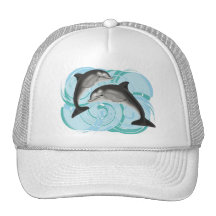 Dolphin illustration mesh hat
