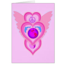 dolphinwingsoflovetoday greeting card