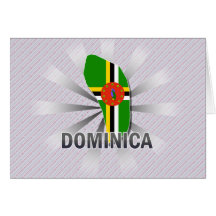 Dominica Flag Map 2.0 Greeting Card