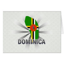 Dominica Flag Map 2.0 Greeting Cards