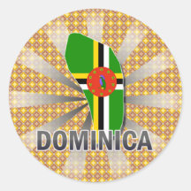 Dominica Flag Map 2.0 Stickers