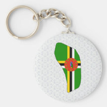 Dominica Flag Map full size Keychain