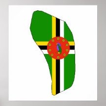 Dominica Flag Map full size Poster