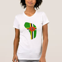 Dominica Flag Map full size Tees