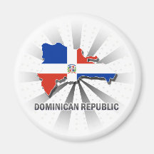 Dominican Republic Flag Map 2.0 Fridge Magnets