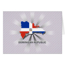 Dominican Republic Flag Map 2.0 Greeting Card