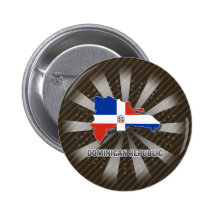 Dominican Republic Flag Map 2.0 Pinback Buttons