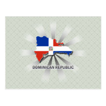 Dominican Republic Flag Map 2.0 Postcards