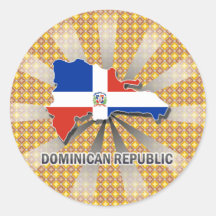Dominican Republic Flag Map 2.0 Round Sticker