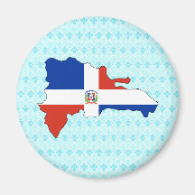 Dominican Republic Flag Map full size Refrigerator Magnet