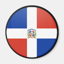 Dominican Republic quality Flag Circle Magnet
