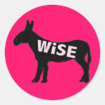 donkey wise ass hot pink round sticker