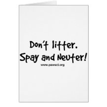 Don't litter spay and neuter card