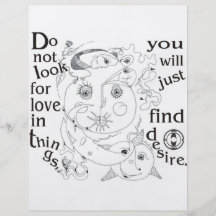 Dont look love in things, you´ll just find desire custom flyer