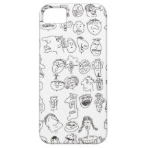 Doodle Faces No. 1 Black & White
