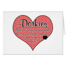 Dorkie Paw Prints Dog Humour Greeting Cards
