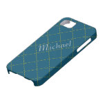 Dotted Squares on Blue iPhone 5 Cover Template