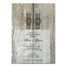 Double Barn Doors Country Post Wedding Brunch Personalized Invitations