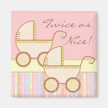 Double Carriage Twin Girls Magnet