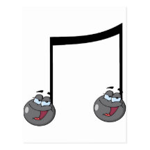 Double Music Notes Post Cards