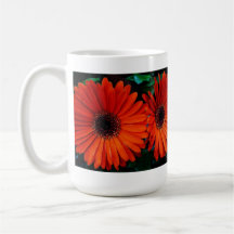 double orange colour daisy flowers coffee mugs