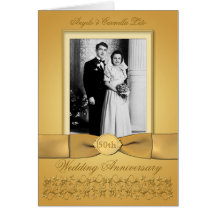 Double Photo 50th Anniversary Invitation Card