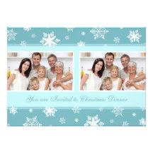 Double Photo Christmas Dinner Invitation Card