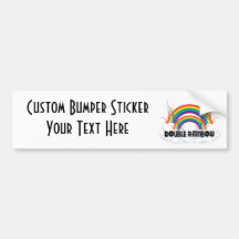 DOUBLE RAINBOW BUMPER STICKER